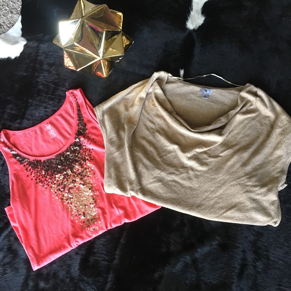 Coral and gold shirt bundle!!!